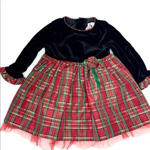 George black velvet & plaid Holliday dress
